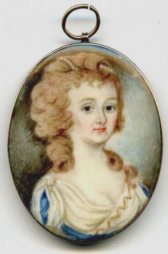 Miniature Portrait of Young Woman c1795