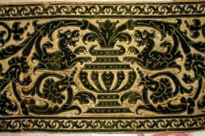 Early Italian Cut Velvet Panel 16th Century