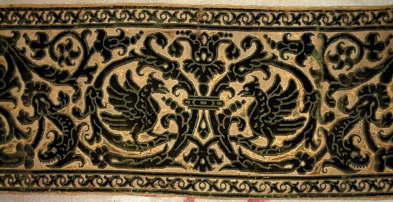 Early Italian Cut Velvet Panel 16th Century