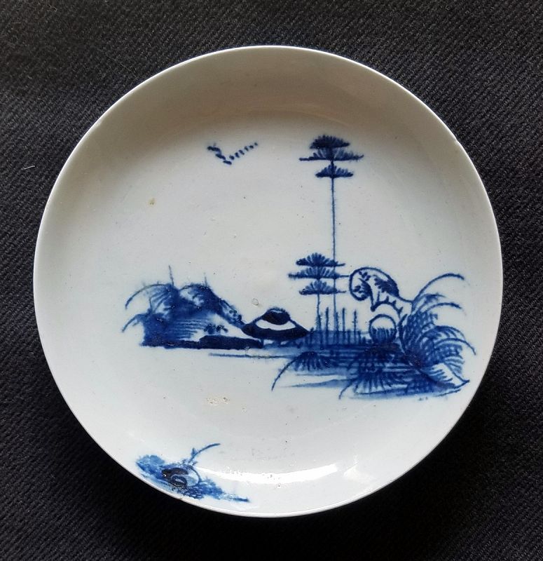 An Exceptional Longton Hall Porcelain Tea Bowl and Saucer c1758