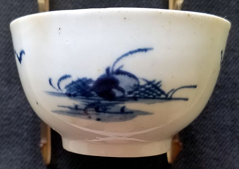 An Exceptional Longton Hall Porcelain Tea Bowl and Saucer c1758