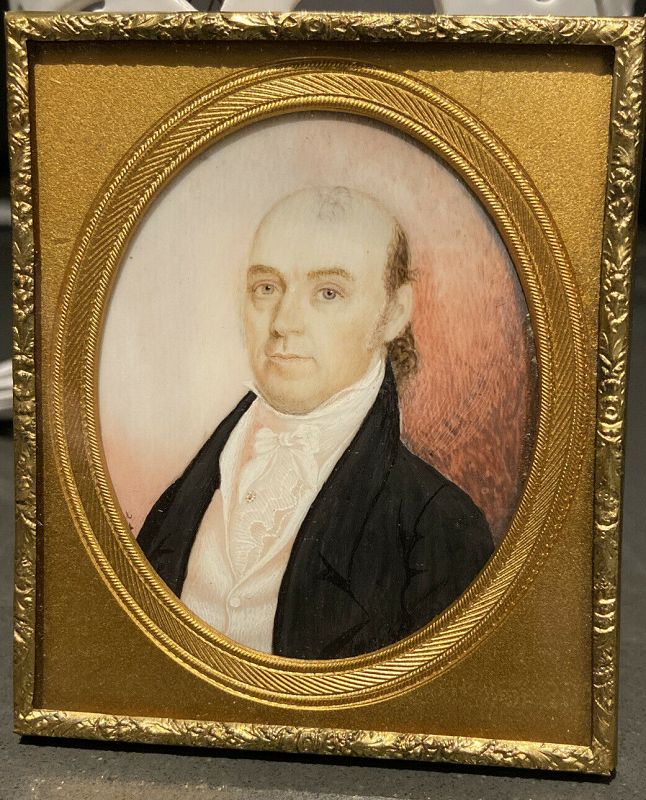 Rare Pair of  American Miniature Portrait by John S. Porter  c1824