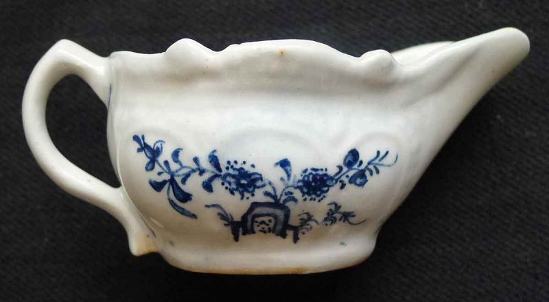 Rare Small Lowestoft Porcelain Creamboat c1760 - 1765