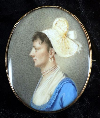 An Unusual Profile Miniature Portrait c1805