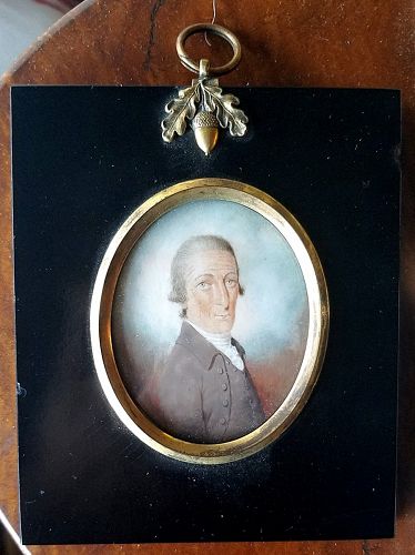A British Portrait Miniature of a Gent c1770