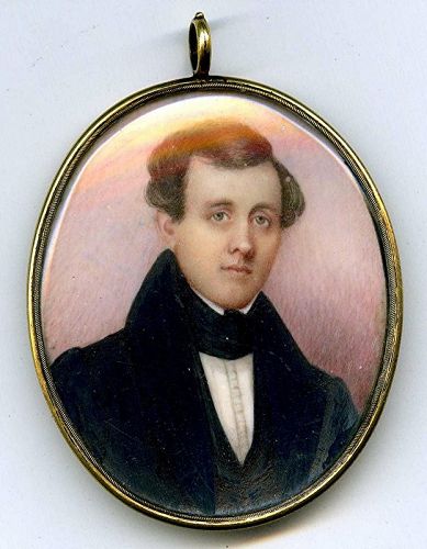 Moses B. Russell Portrait Miniature c1840