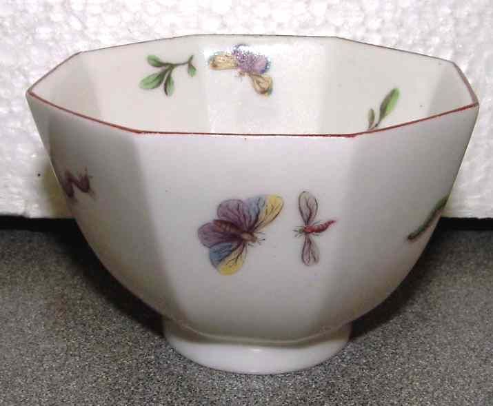 Chelsea Raised Anchor Octagonal Tea Bowl c1753