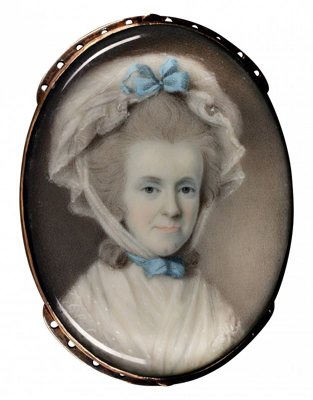 Portrait Miniature of a Lady with Bonnet c1790