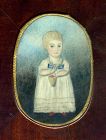 Delightful Portrait Miniature of Child c1815