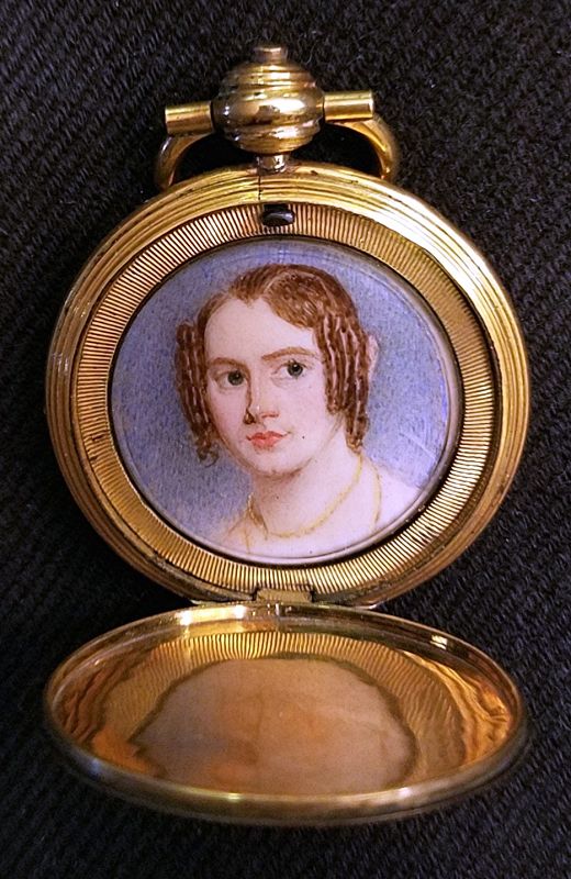 Portrait Miniature in Gold Case 19th Century