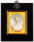 Portrait Miniature of a Beautiful Child c1835