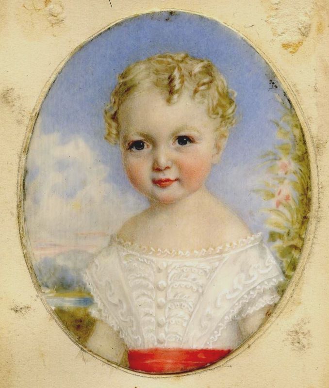 Portrait Miniature of a Beautiful Child c1835
