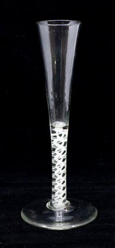Antique English Opaque Twist Ratafia Glass c1760