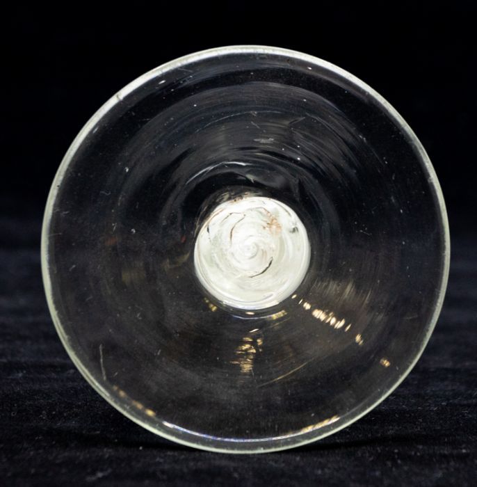 Antique English Opaque Twist Ratafia Glass c1760