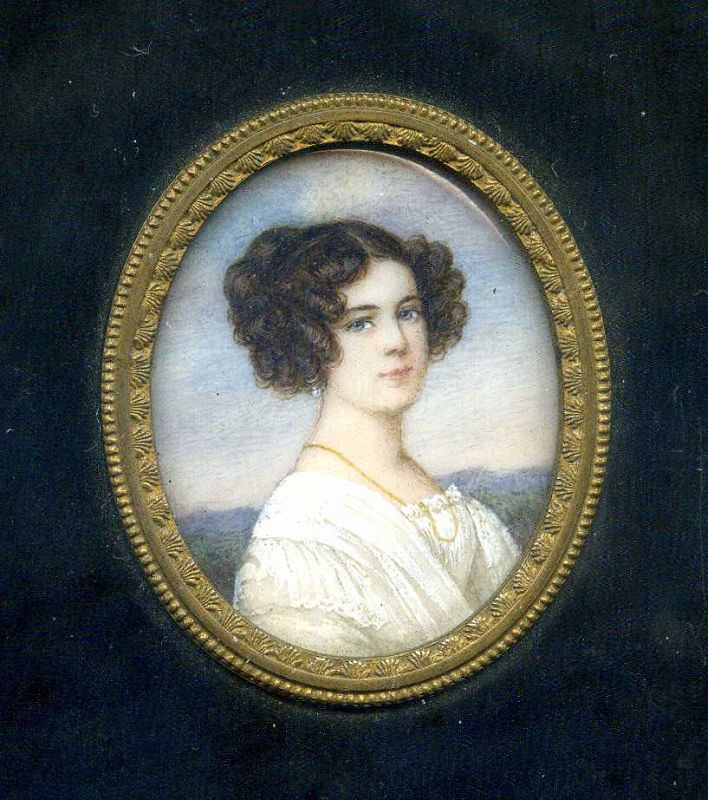 Fine Continental Miniature Portrait, Named Sitter c1820