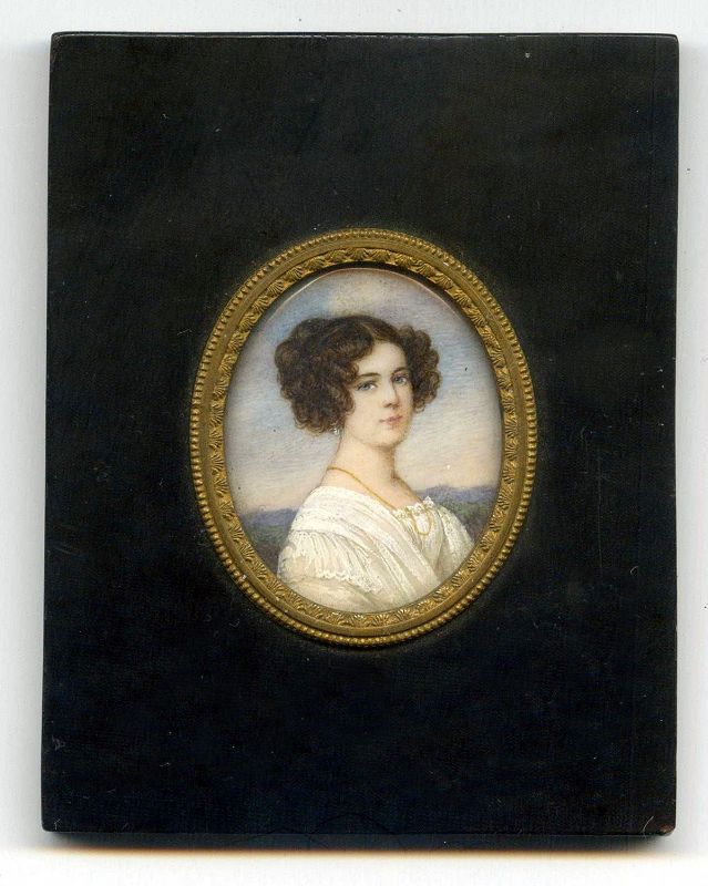Fine Continental Miniature Portrait, Named Sitter c1820
