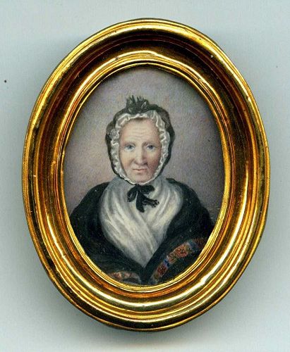 Scottish Portrait Miniature of an Older Woman  c1820
