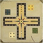 Spectacular American Parcheesi Game Board  Early 20th C