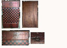 Paint Decorated Gameboard; Mid 19th C