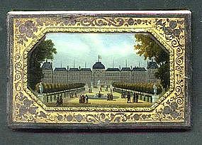 Aide de Memoir with Reverse Painted Scene; C 1860