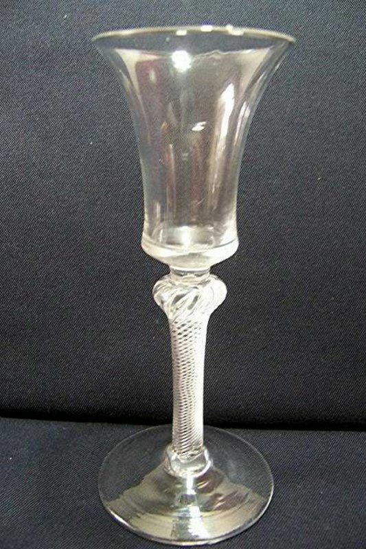 Air Twist Wine Glass; Waisted Bucket Bowl; C 1755