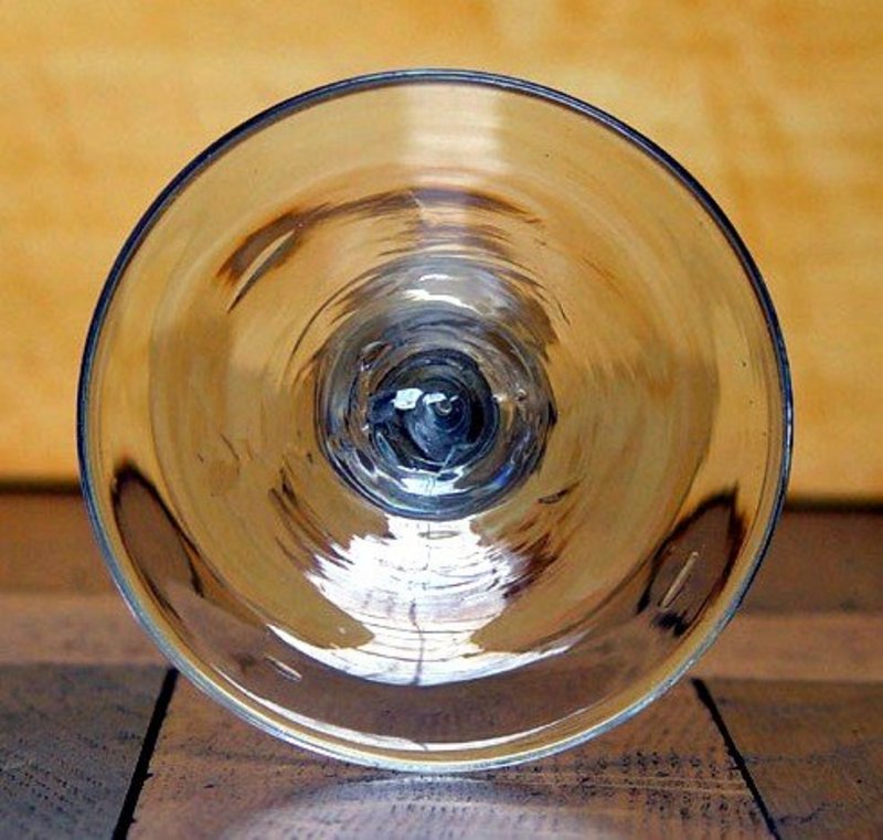 Air Twist Wine Glass, Trumpet Bowl; C 1755