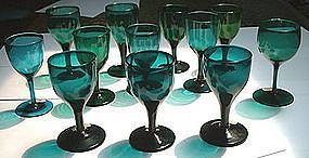 Various Colored English Wine Glasses c 1780-1820