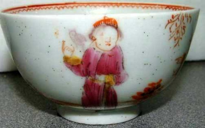 Fine English Porcelain Lowestoft Tea Bowl; C 1775