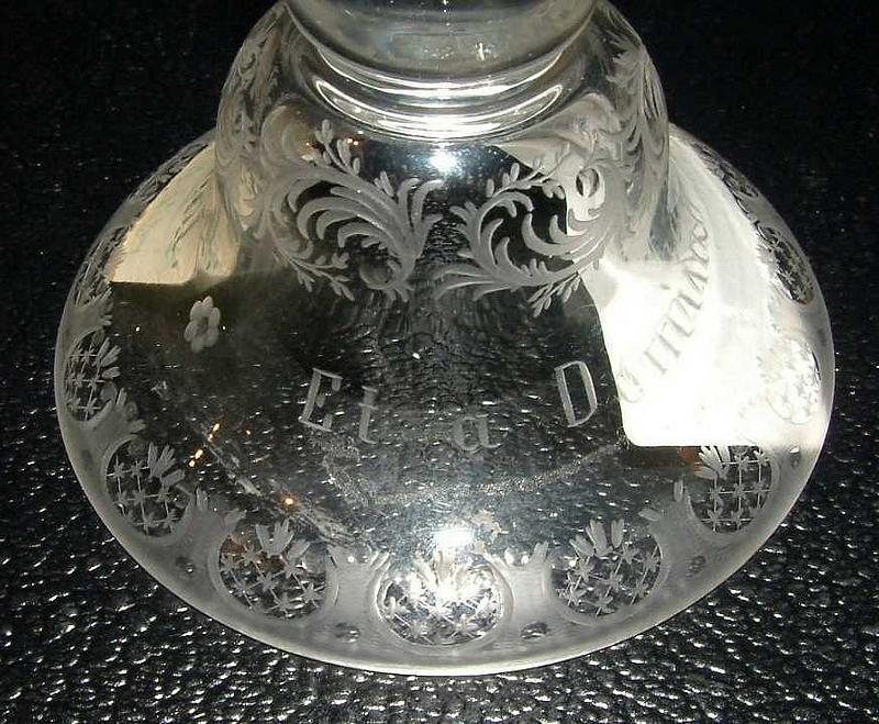 Large Engraved Glass Goblet; C 1876