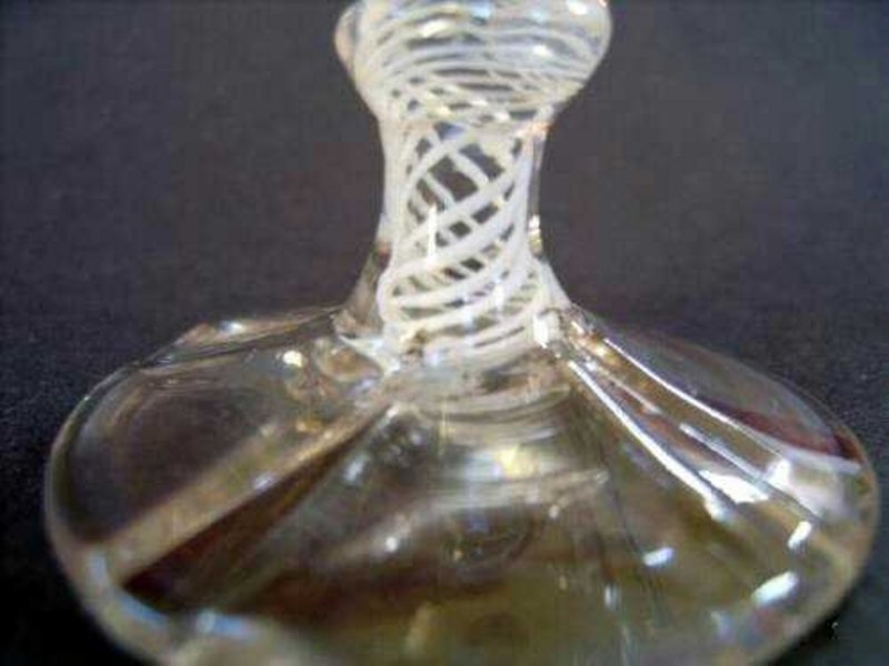 English Glass Opaque Twist Sweetmeat  C 1760