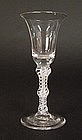 Superb Triple Knop DSOT English Wine Glass, c 1765