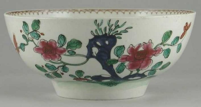 Polychrome Chaffers Liverpool Bowl, c 1762