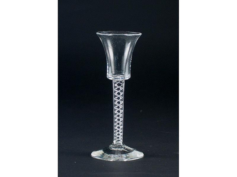 Gorgeous English Mercury Twist Wine Glass   c 1755