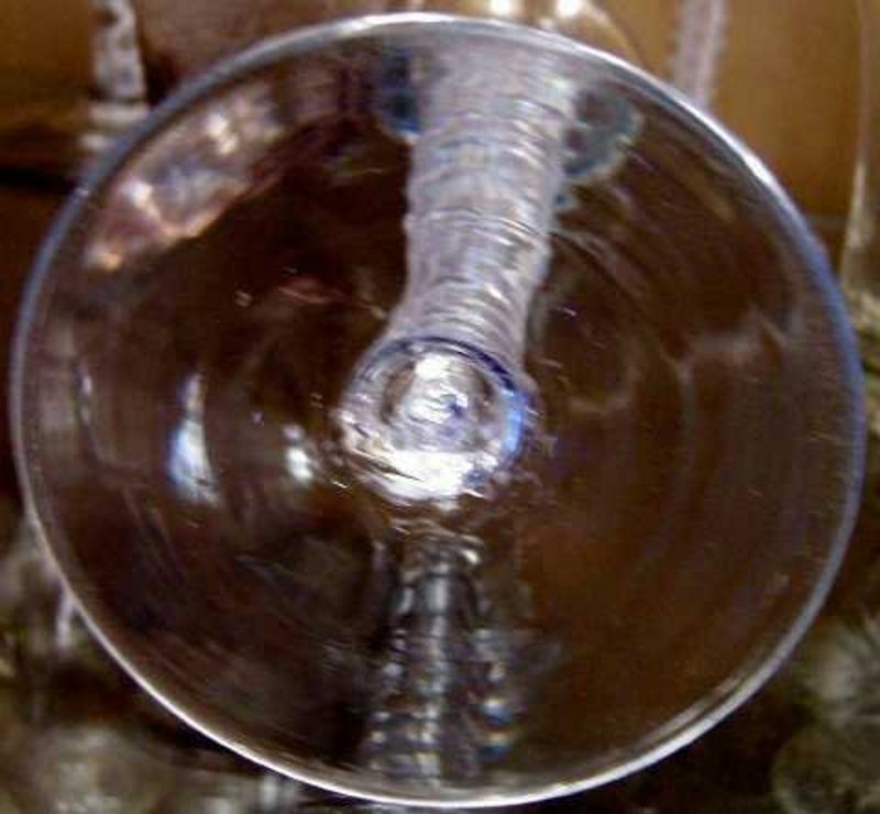 Gorgeous English Mercury Twist Wine Glass   c 1755