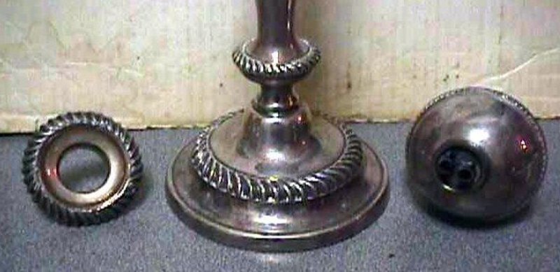 Rare Old Sheffield Peg Lamps and Candlesticks; c1820