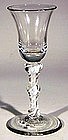 English Antique Wine Glass, 3 Knop Opaque Twist, c 1765
