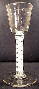 English Opaque Twist Lynn Wine Glass  c 1765