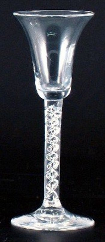 Antique English Mercury Twist Wine Glass  c 1755