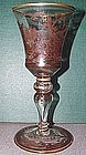 Schwarzlot Enameled Lobmeyr Wine Goblet c1880