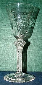 Spectacular English MSAT Drinking Glass; c 1755