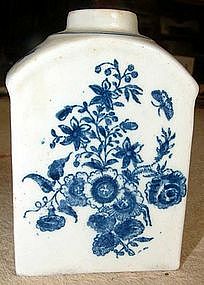 Lovely Lowestoft Tea Caddy (Canister); c 1775