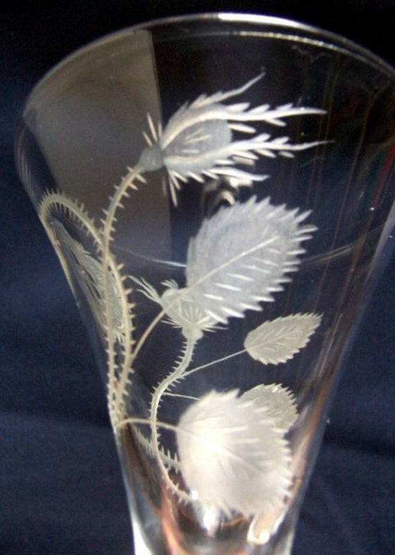 Extremely Rare Jacobite Toasting Glass  c 1750