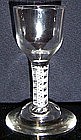 Rare Domed Foot Enamel Twist Dram Glass; c 1765