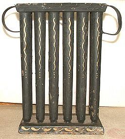 Rare Paint Decorated Tinware Candle Mold; c 1825