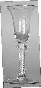 Opaque Twist (DSOT) Knopped Wine Glass; c 1770