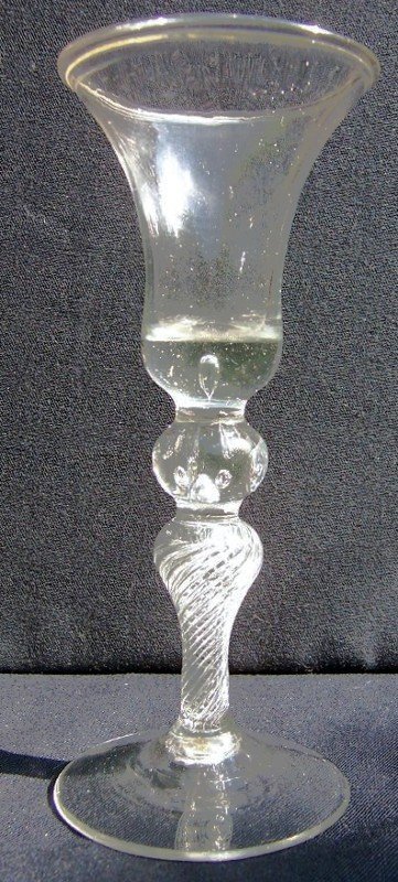 Rare Multiple Spiral Air Twist Wine Glass c 1760