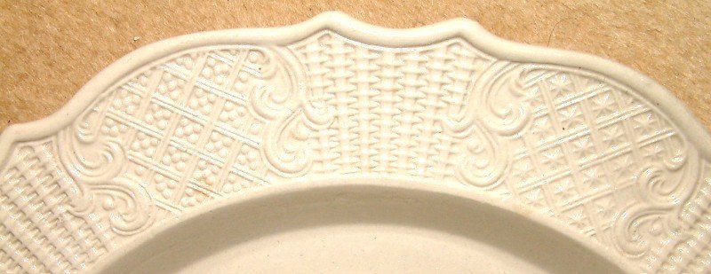 A Wonderful English Molded Saltglazed Plate; c 1760