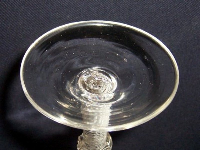 An MSAT Wine Glass with Vermicular Collar; c 1755