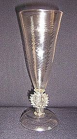 Rare Dutch Facon de Venise Ale Glass; c 1680