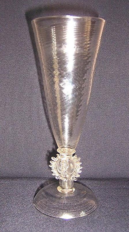 Rare Dutch Facon de Venise Ale Glass; c 1680